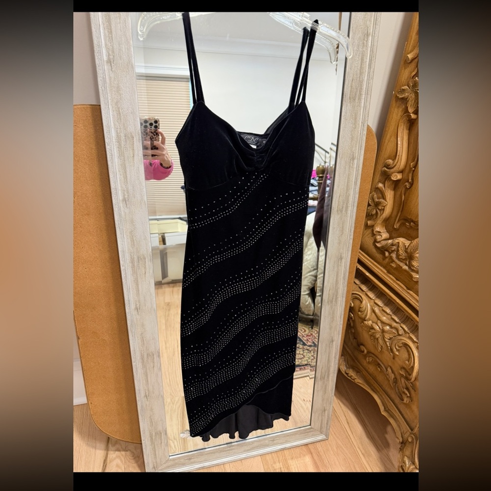 Black Dress with Silver Accents